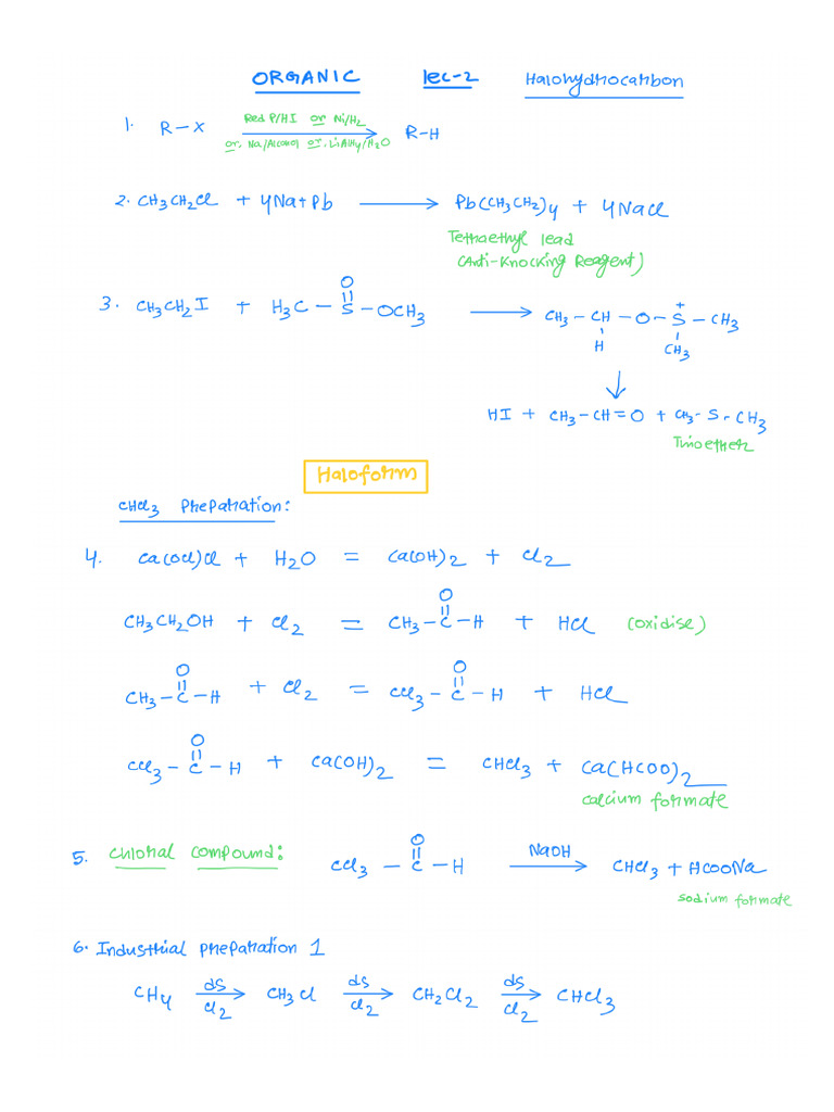 Organic Lec 2 Halohydrocarbon | PDF