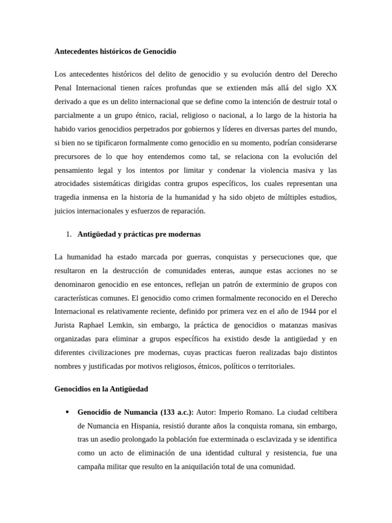 Antecedentes del Genocidio en la Historia | PDF | Genocidios | Alemania ...