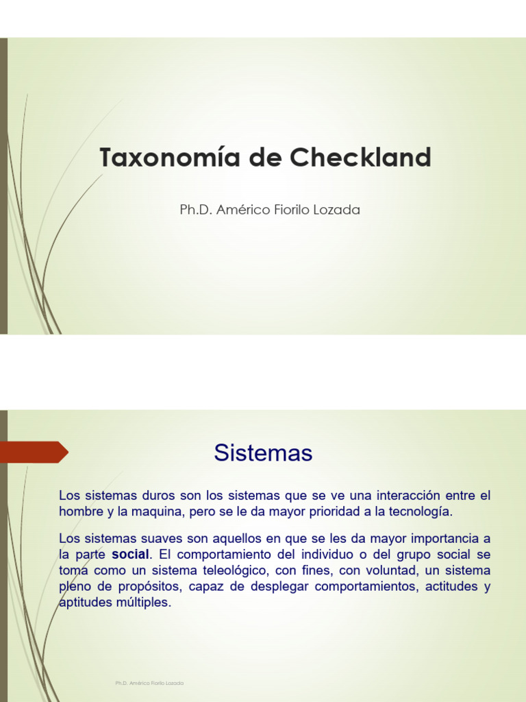 Taxonomia de Checkland | PDF | Sistema | Conocimiento