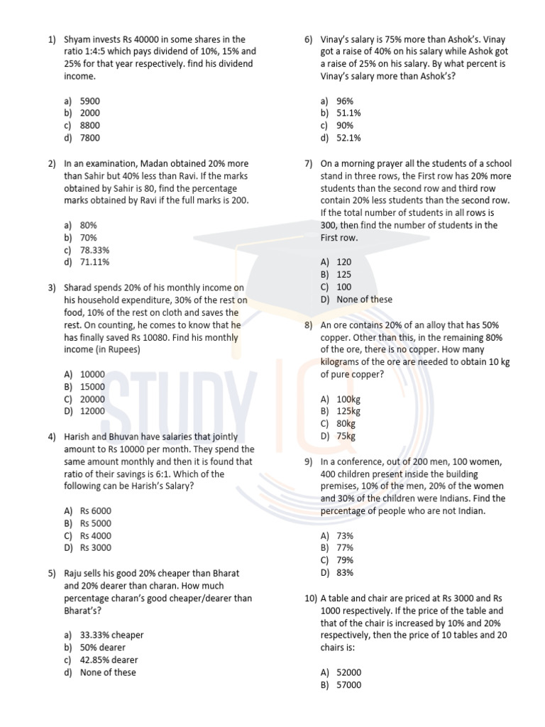 Percentages-3 1690788032 | PDF | Economies
