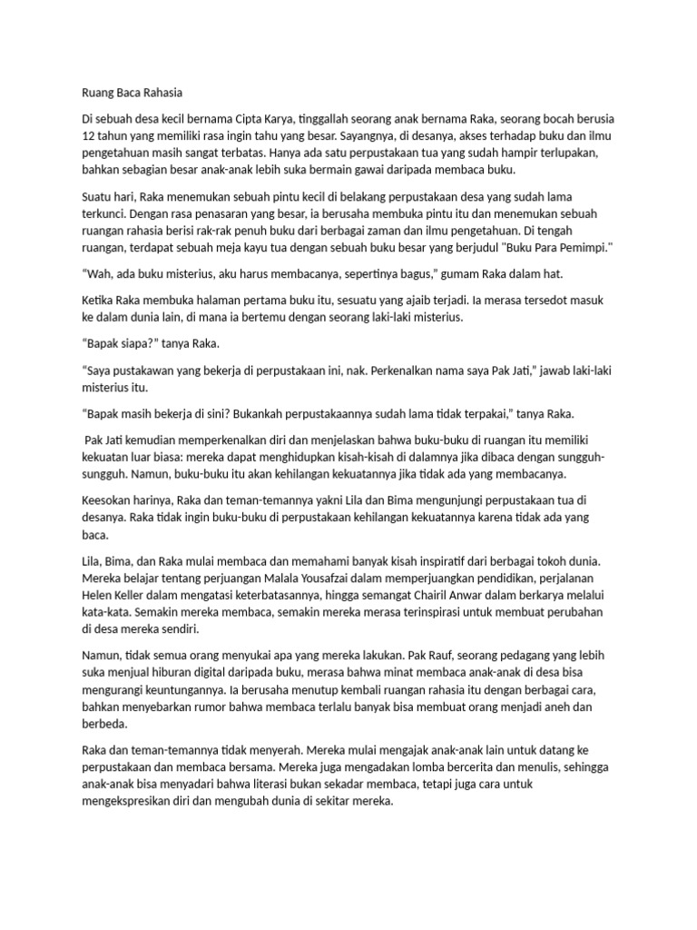 Ruang Baca Rahasia Raka | PDF
