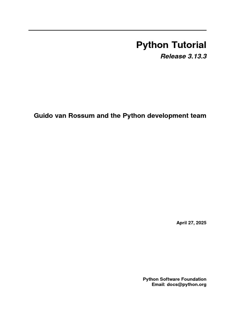 Tutorial | PDF | Python (Programming Language) | Command Line Interface