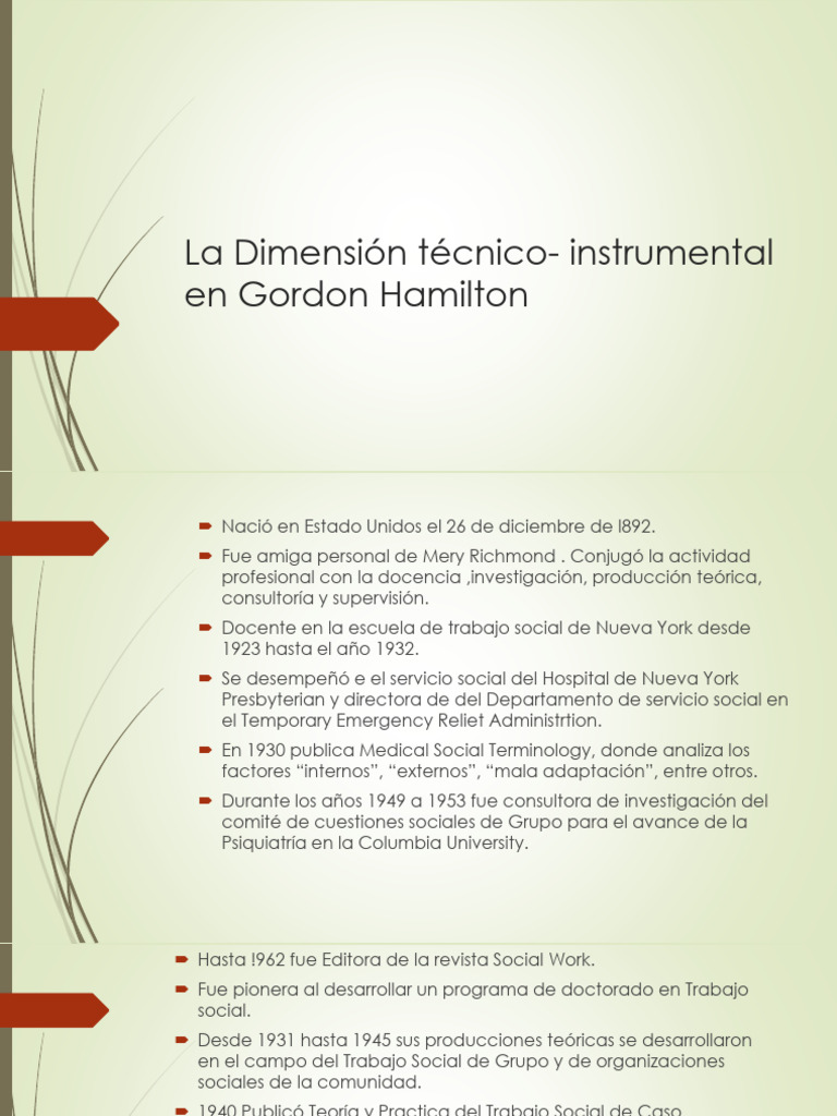 Gordon Hamilton y el Trabajo Social | PDF | Trabajo Social | Sicología
