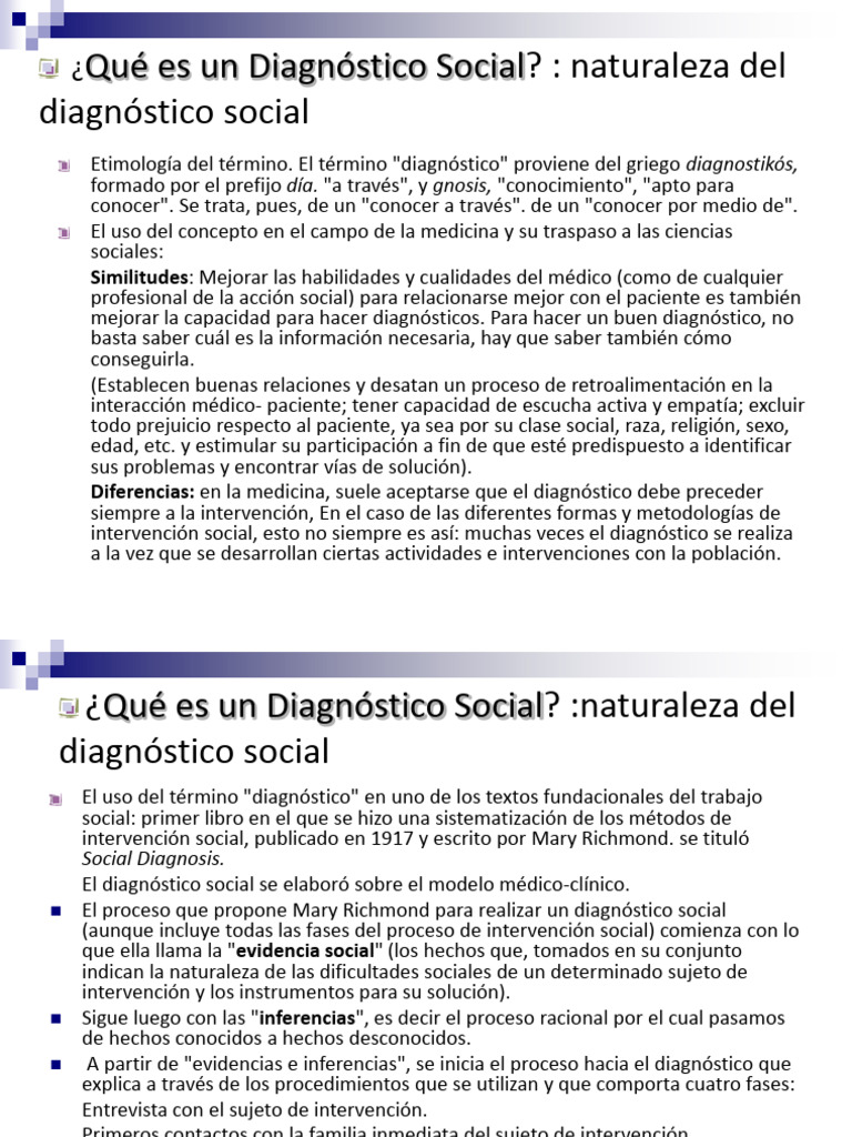 U.7 - Diagnóstico Social | PDF | Toma de decisiones | Trabajo Social