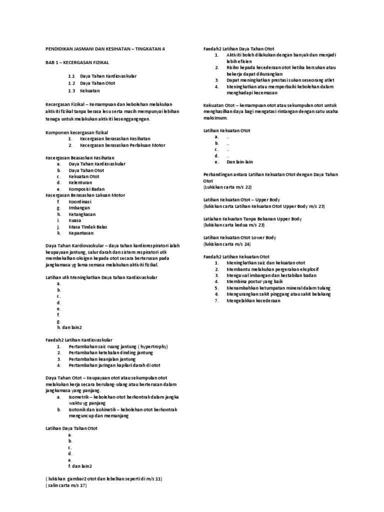 Nota PJK Form 4 2012