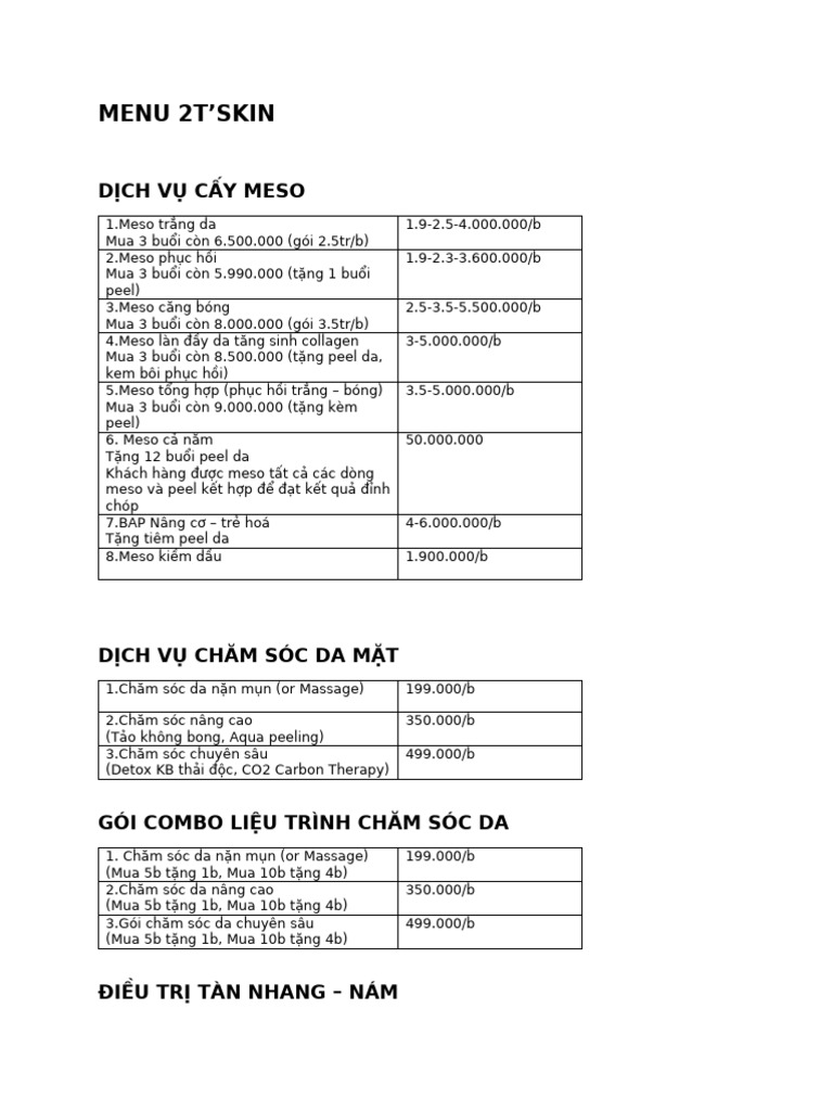Menu 2T Skin | PDF