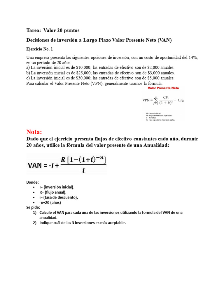 Tarea Inversiones A Largo Plazo | PDF