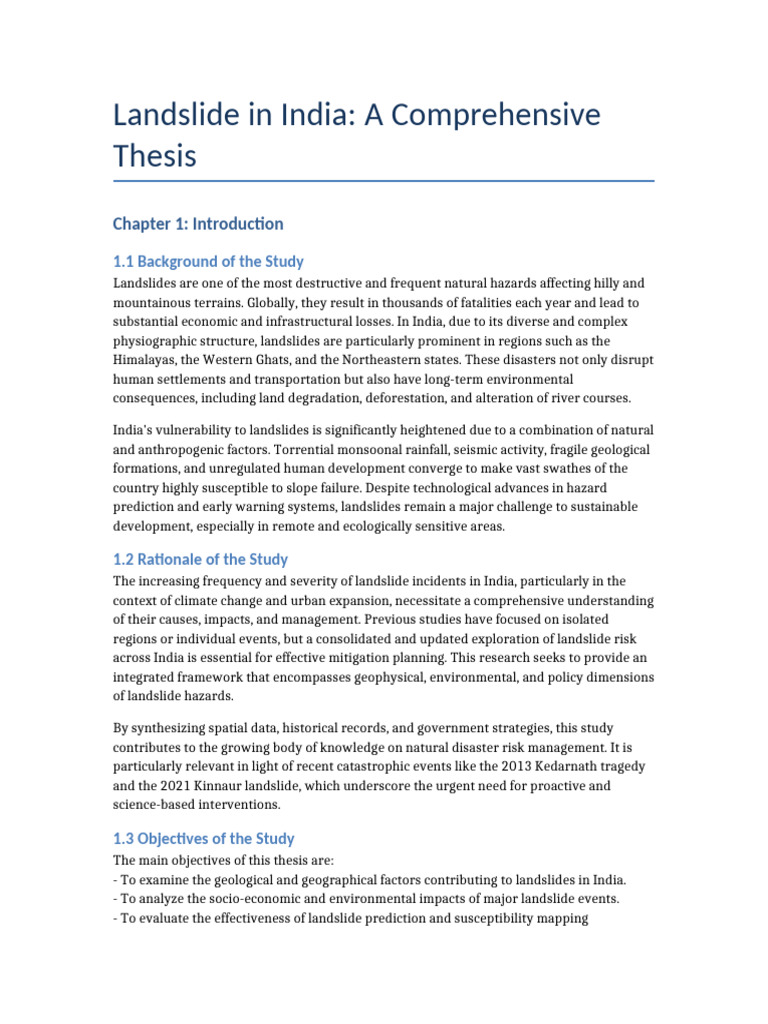 Landslide Risks and Management in India | PDF | Landslide | Himalayas