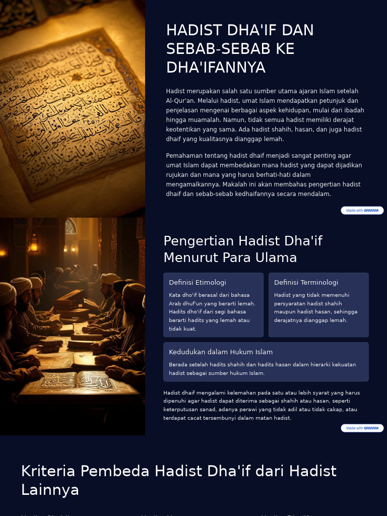 Contoh Hadits Dhaif dan Penyebabnya | PDF