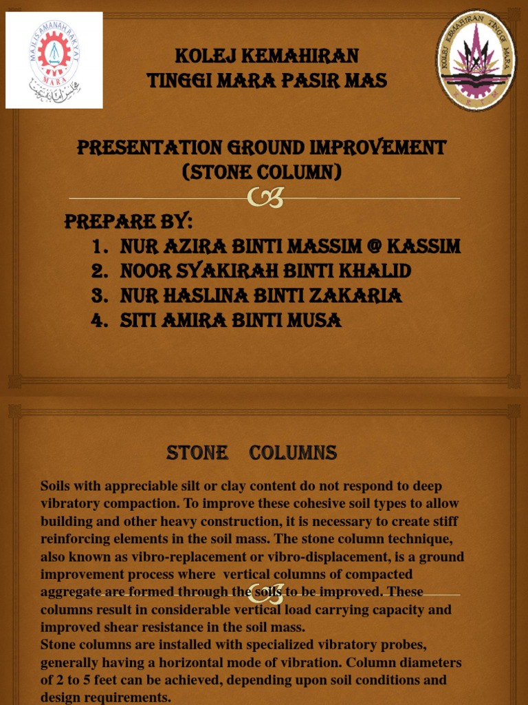 Stone Column Ground Improvement | PDF | Deep Foundation | Soil