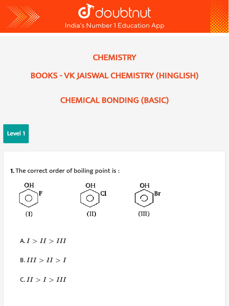 Chemistry Questions on Bonding Concepts | PDF | Chemical Polarity ...