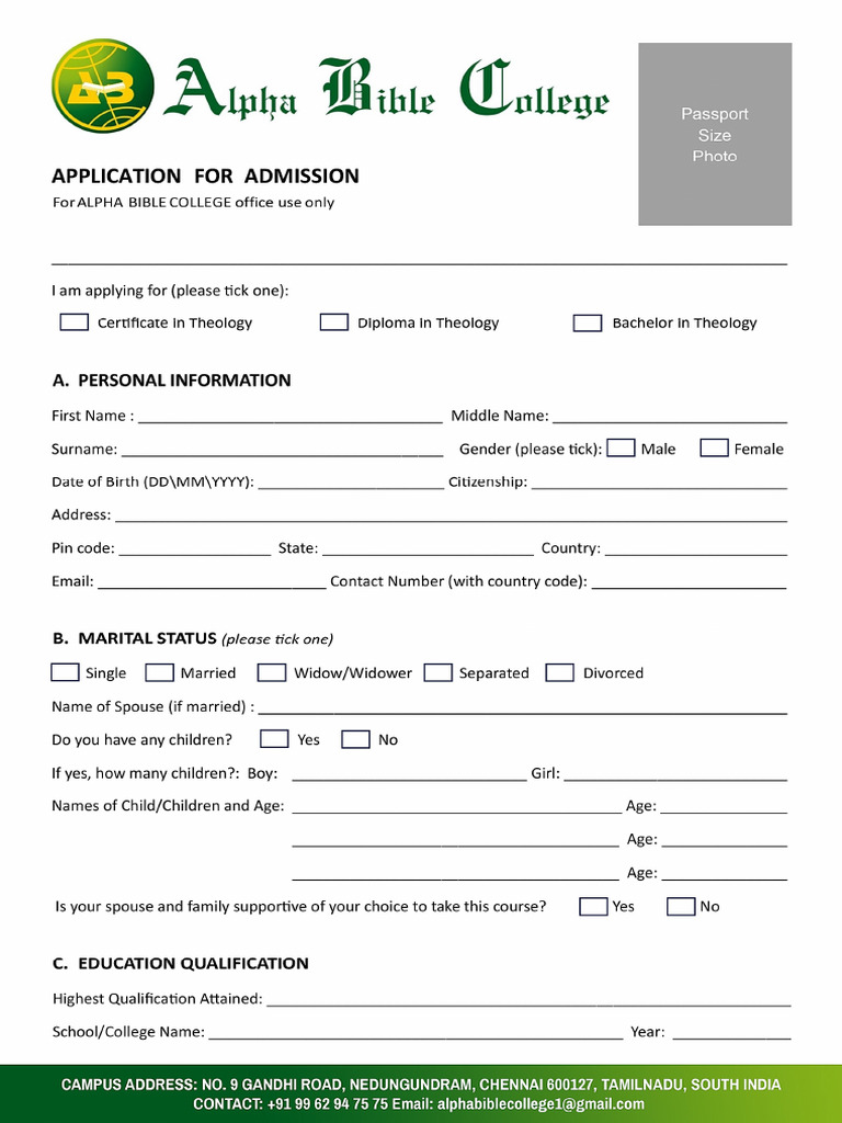 ABC Application Form 2025 | PDF
