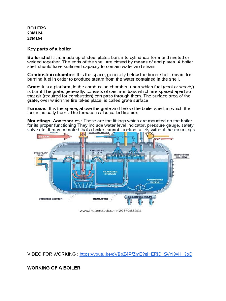 Boiler Components and Working Explained | PDF | Boiler | Steam