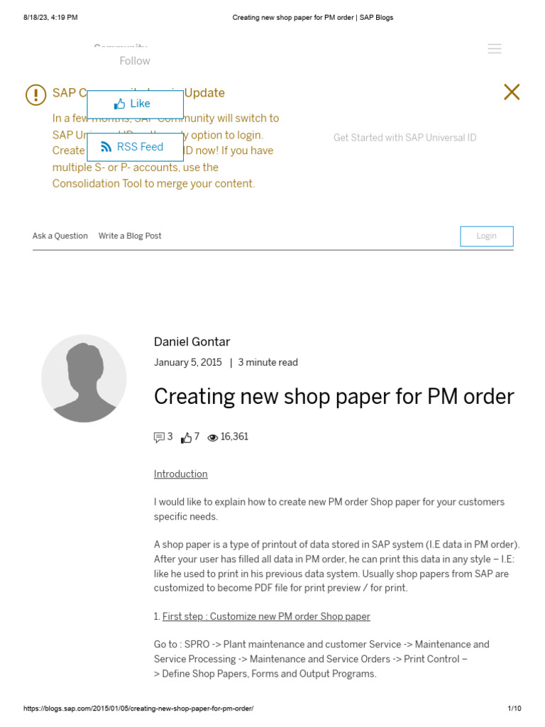 Customizing PM Order Shop Papers in SAP | PDF | Software | Computing
