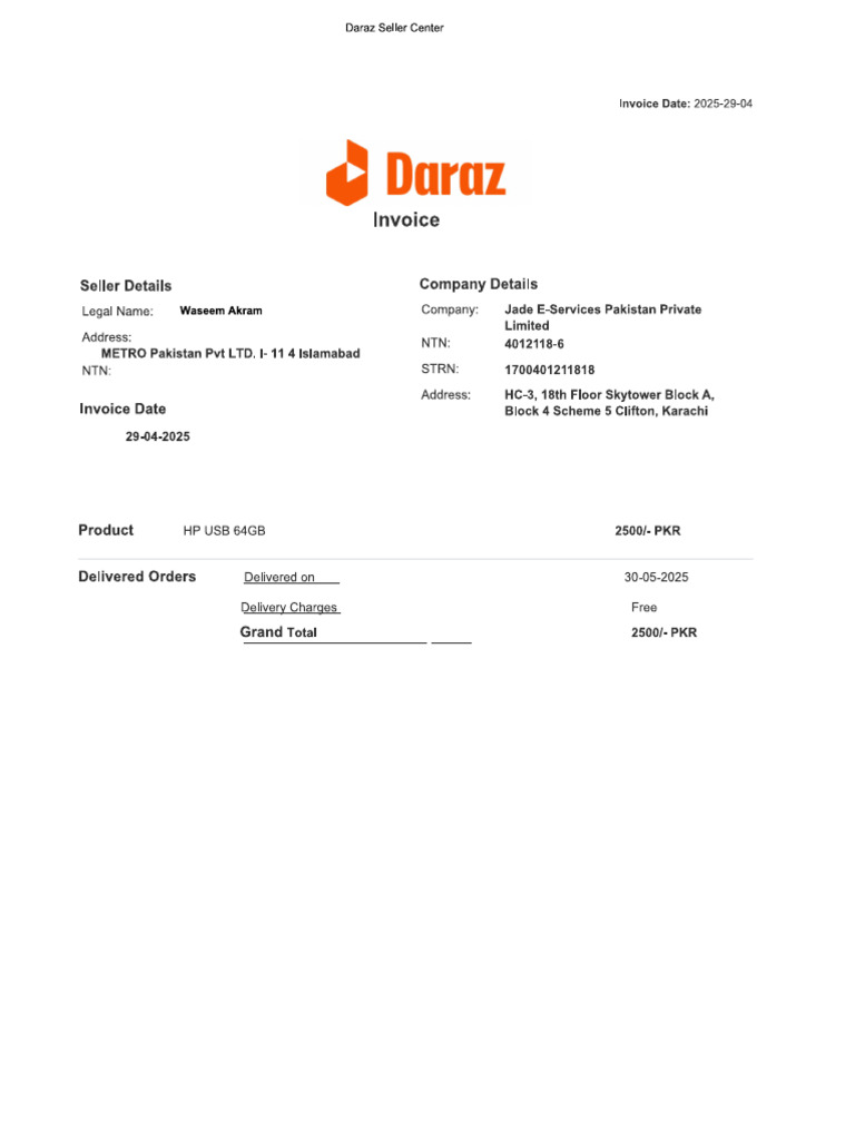 Draaz Invoice USB | PDF