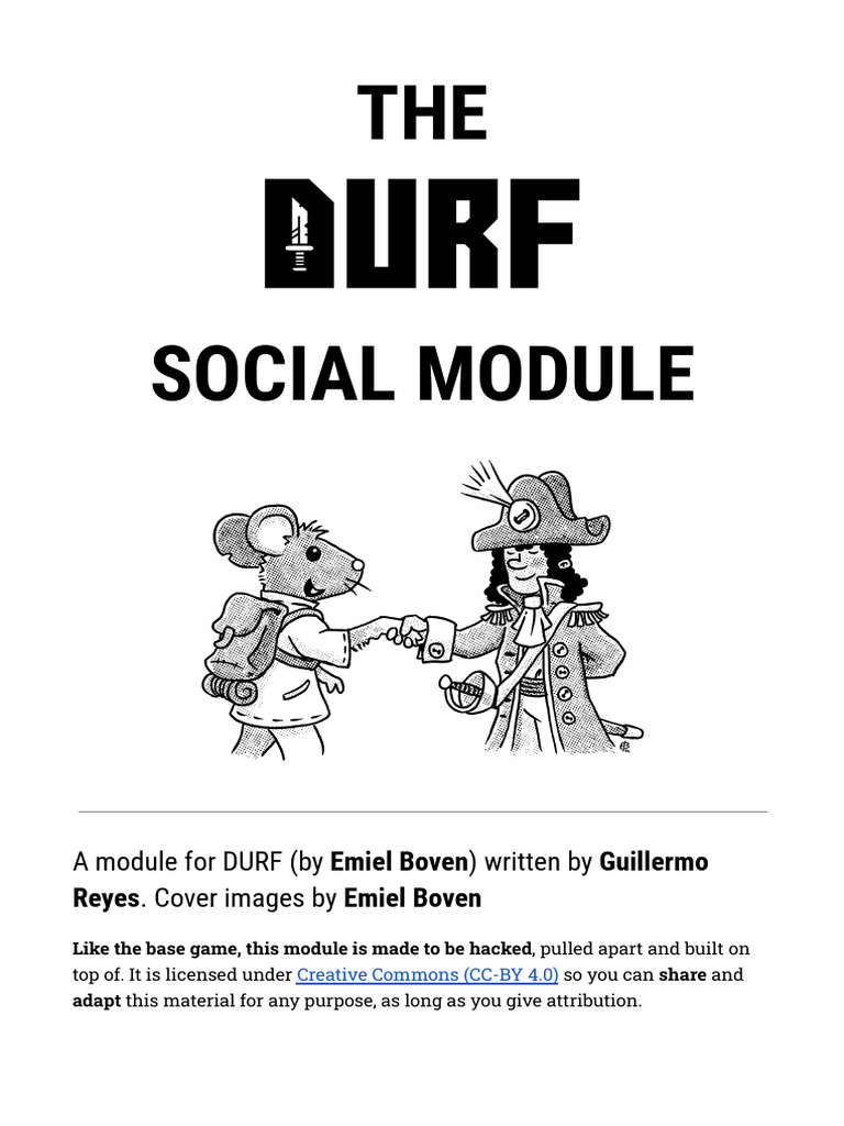 Social Module for DURF Gameplay | PDF | Role Playing Games