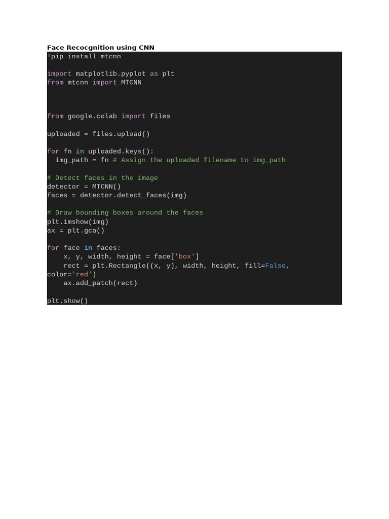 Face Recocgnition Using CNN | PDF