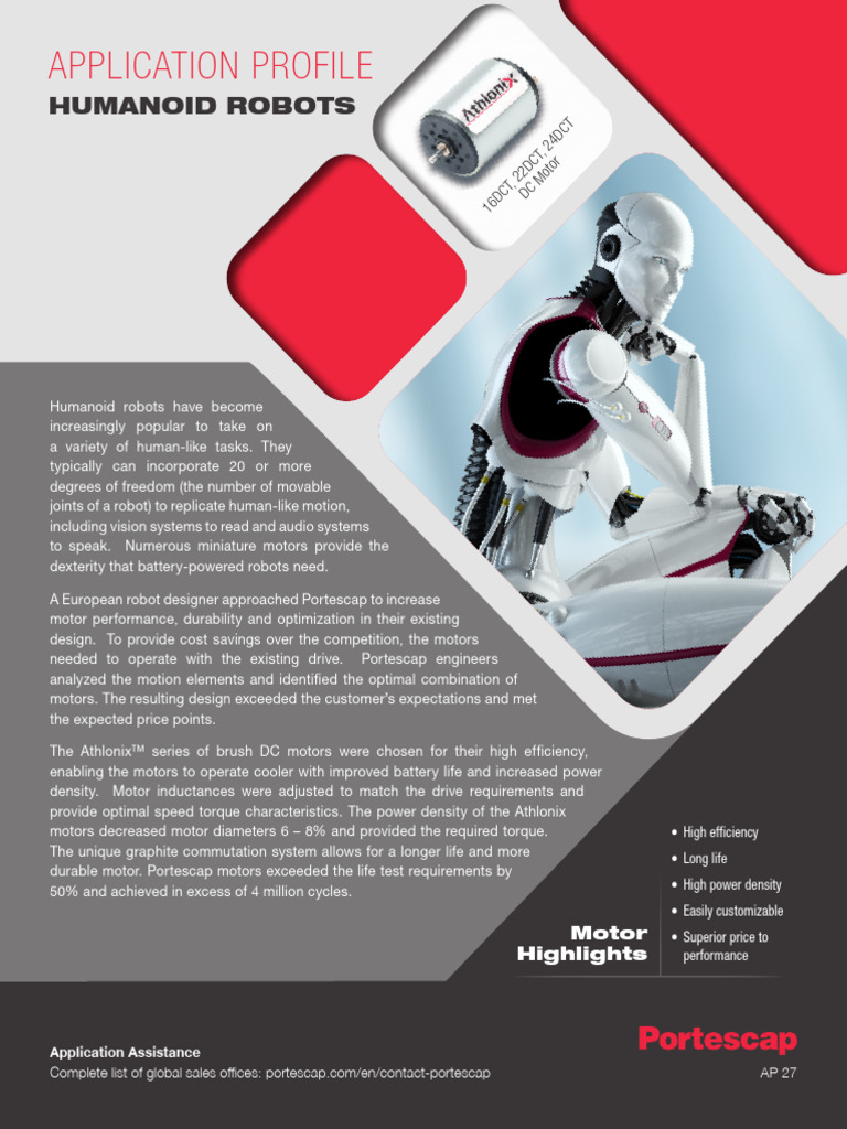 Ap27 Humanoid Robot en | PDF | Electric Motor | Manufactured Goods