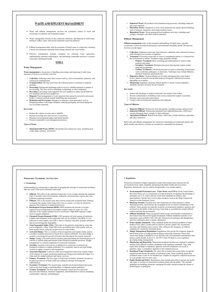 waste effluent total | PDF | Sewage Treatment | Water Pollution