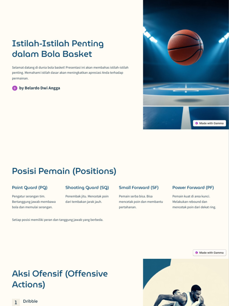 Istilah Istilah Penting Dalam Bola Basket 1 | PDF