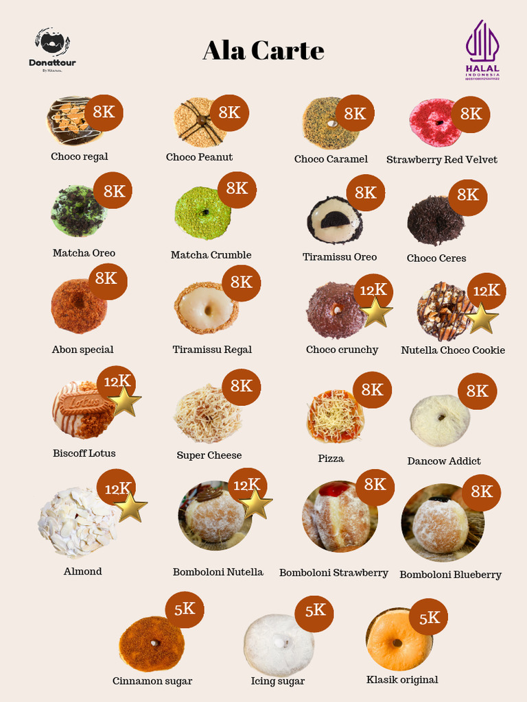 Menu Donat Dore Dore Donattour Gresik | PDF