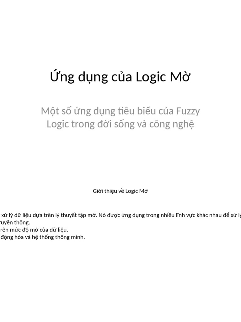 Ung Dung Logic Mo Chi Tiet | PDF