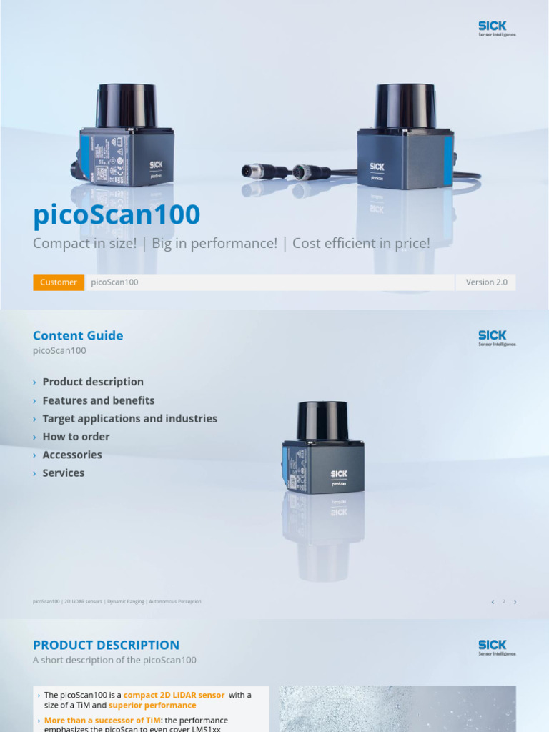 picoScan100: Compact 2D LiDAR Sensor | PDF | Lidar | Sensor