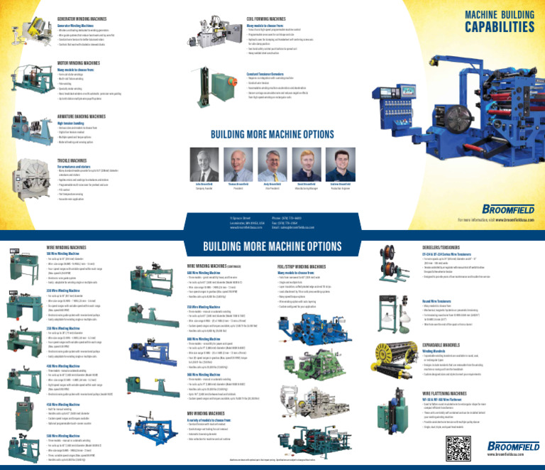 Broomfield Generator Winding Machines | PDF | Wire | Electric Motor