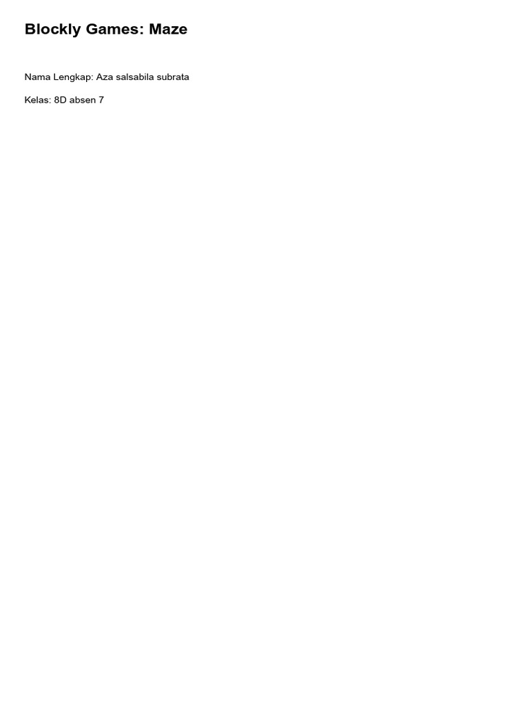 Blockly Maze Game Instructions | PDF