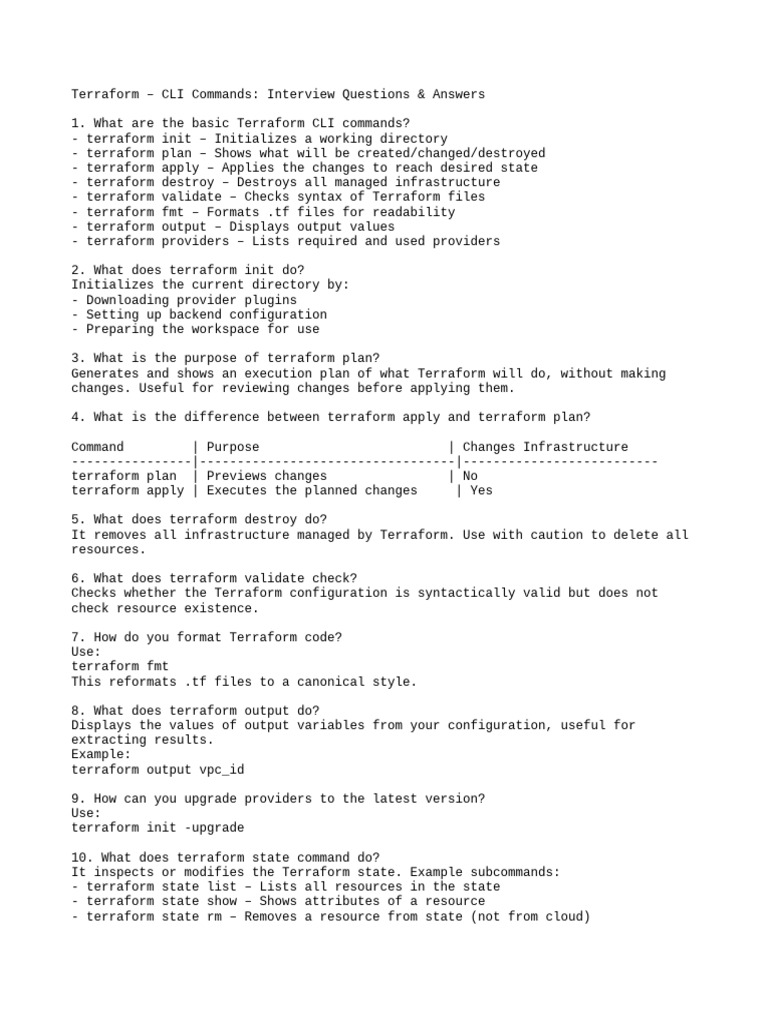 Terraform CLI Commands Overview | PDF | Command Line Interface ...