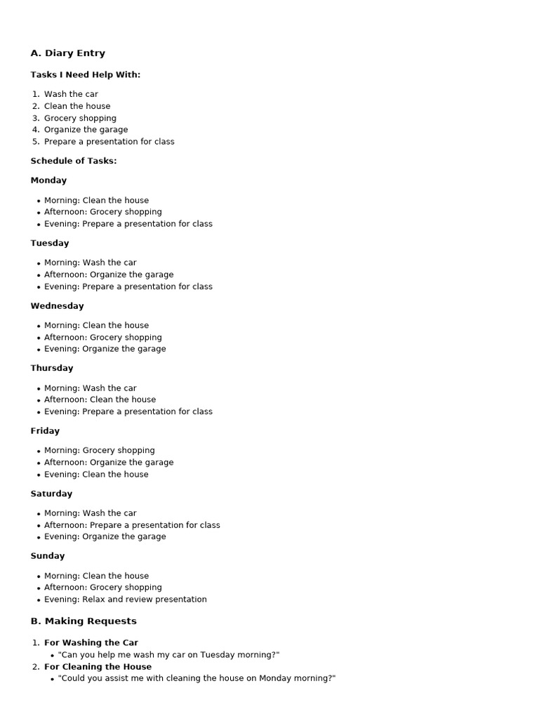 Document-A Diary EntryTasks - 1745248668964 | PDF