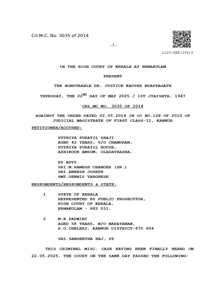 Crl.M.C. No. 3035 of 2014 | PDF | Aiding And Abetting | Prosecutor