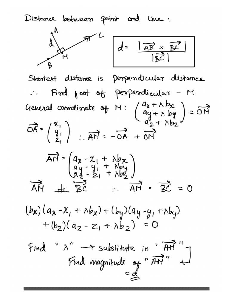 Distance Between Point and Line | PDF