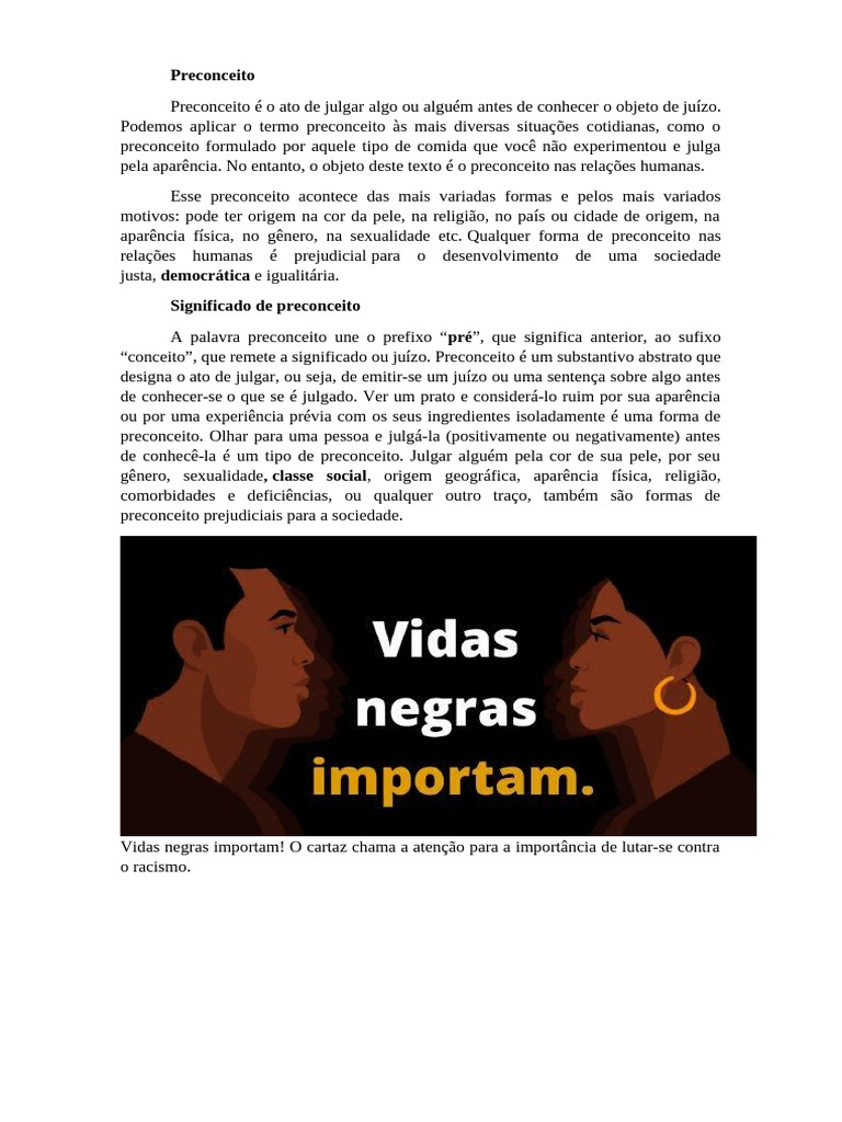 Significado e Impacto do Preconceito | PDF