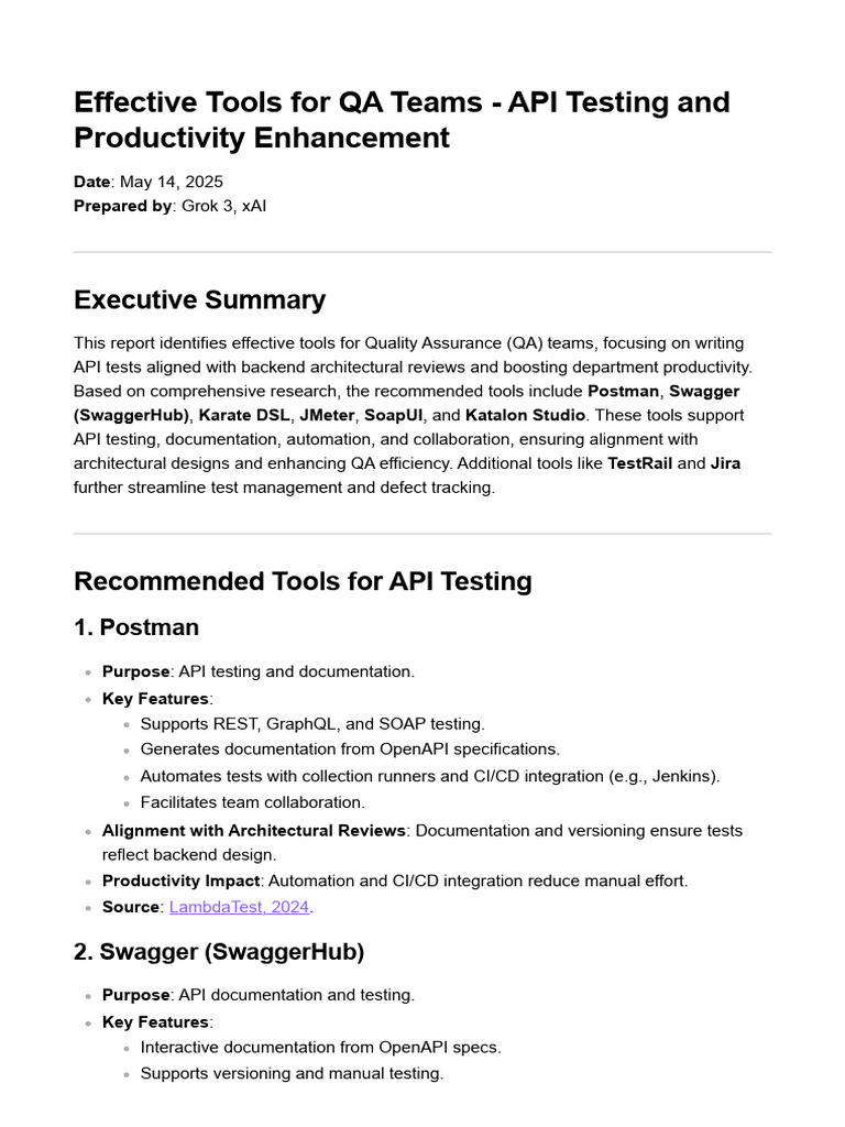 Effective Tools For QA Teams - API Testing and Productivity Enhancement ...