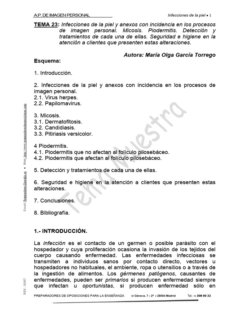 Infecciones Cutáneas y su Impacto en Imagen Personal | PDF | Virus ...