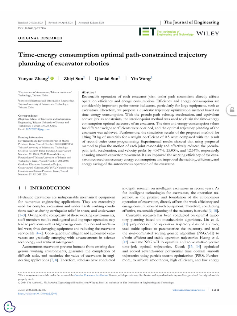 Time Energy Consumption Optimal Path Constrained Trajectory Planning of ...