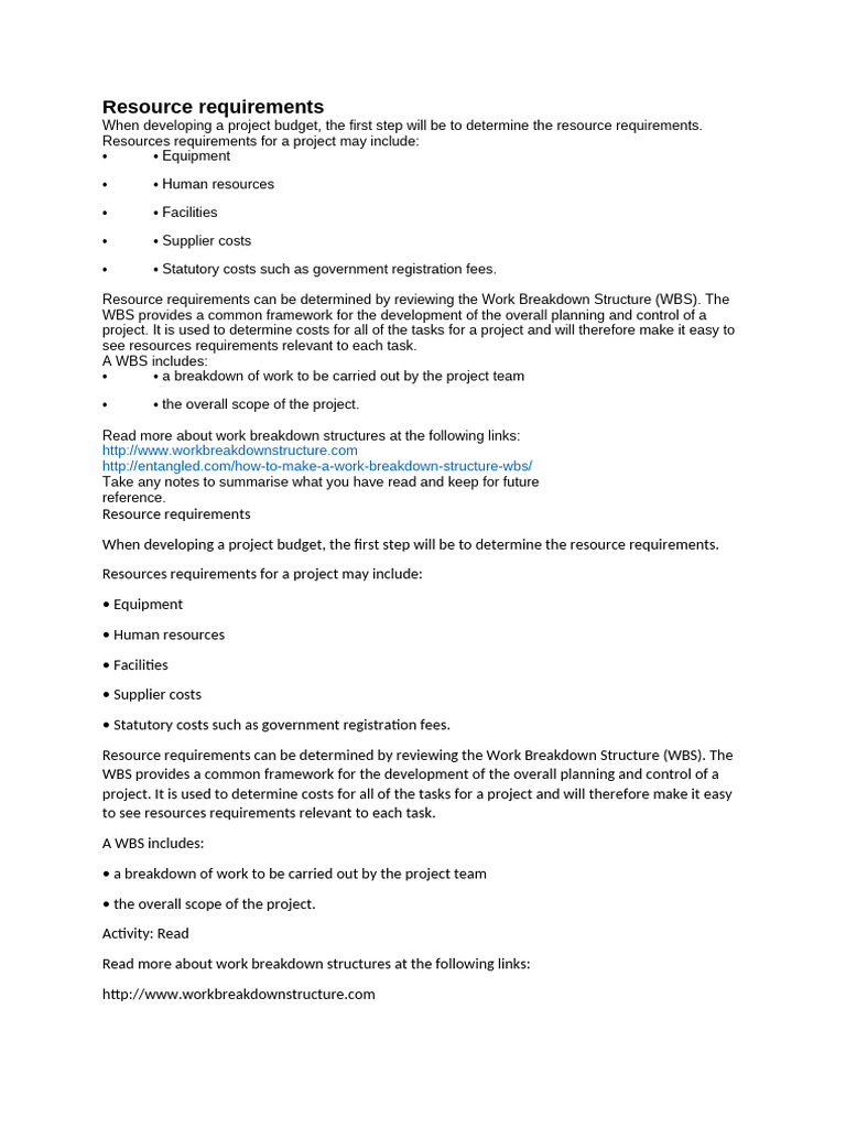 Project Budget Resource Requirements Guide | PDF | Systems Engineering