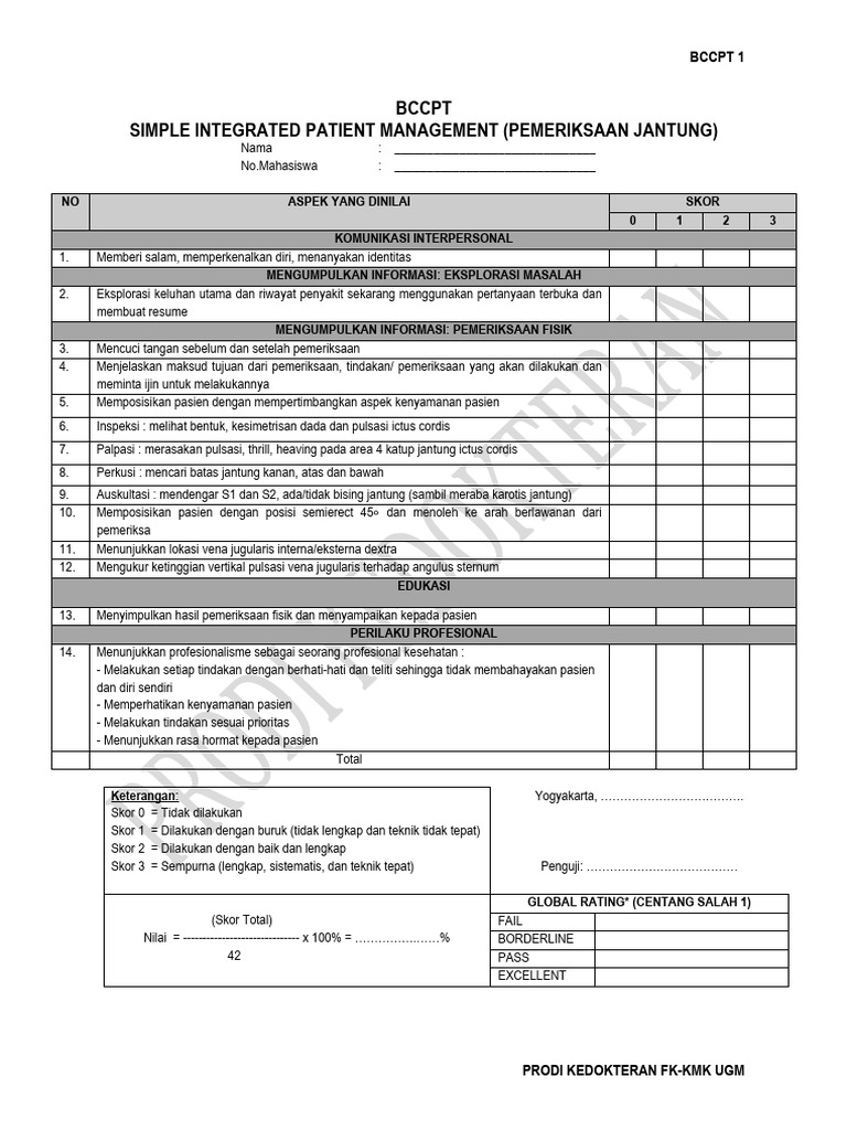 Penilaian Pemeriksaan Jantung BCCPT | PDF
