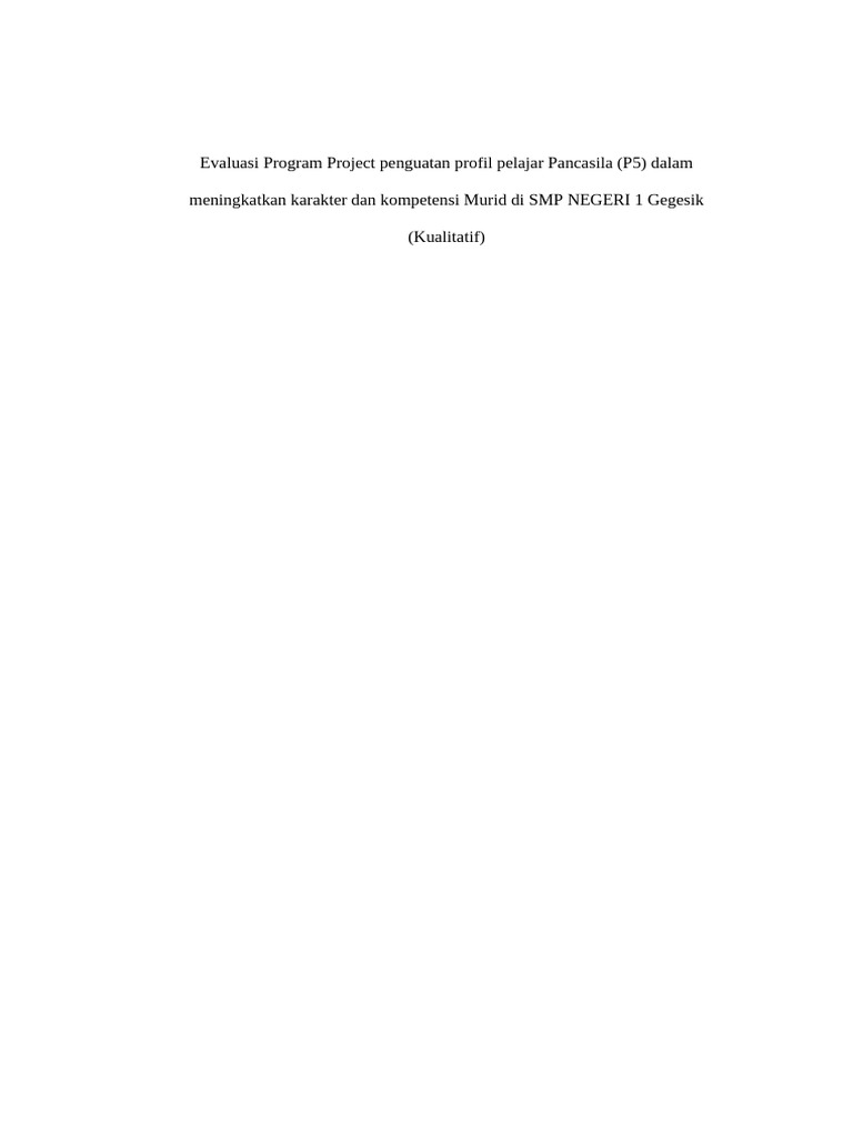 Evaluasi Program P5 di SMP Negeri 1 Gegesik | PDF