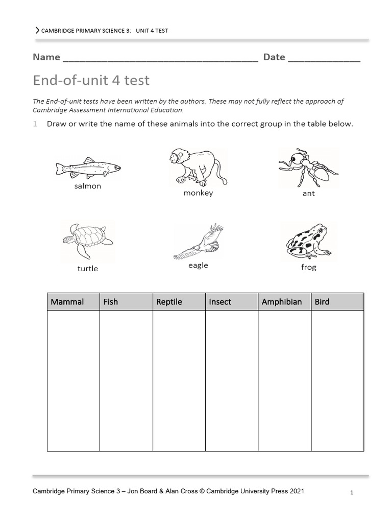 P Science 3 End-Of-unit 4 | PDF