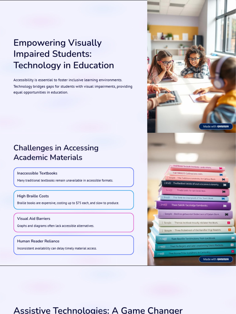 Empowering Visually Impaired Students Technology in Education | PDF ...