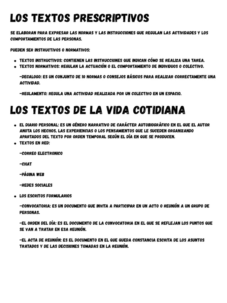 Textos Prescriptivos: Instructivos y Normativos | PDF | Adverbio | Adjetivo