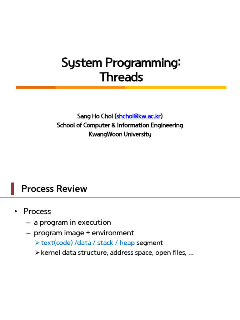 Understanding Threads in System Programming | PDF | Process (Computing ...