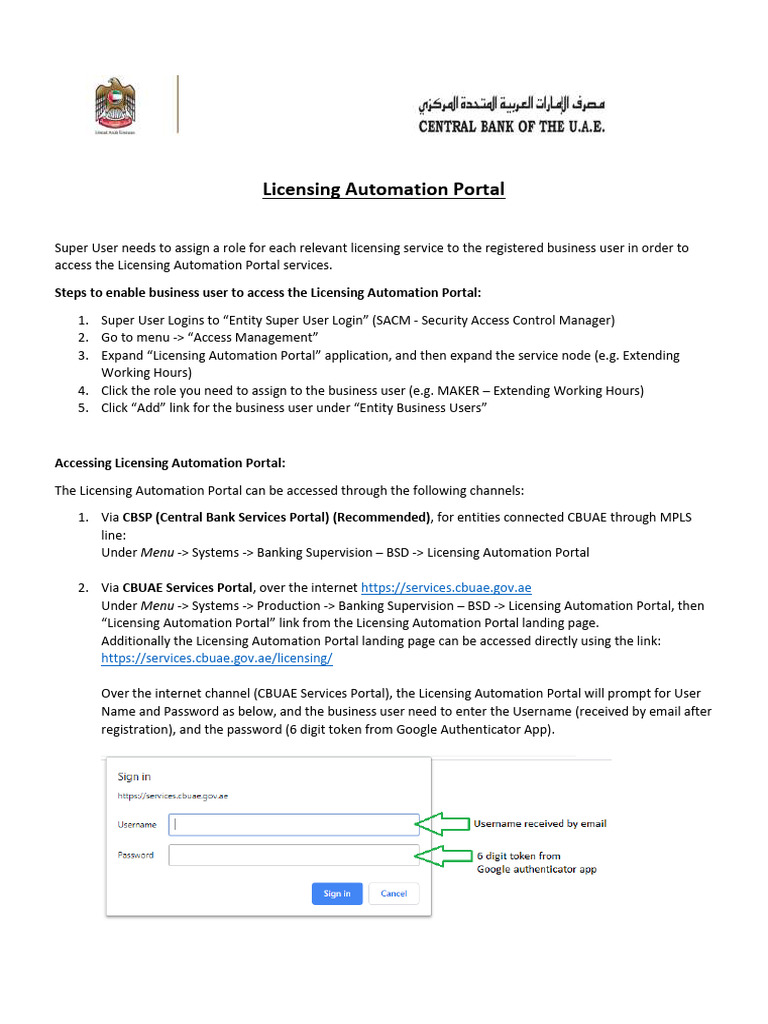 Licensing Automation Portal Access Guide | PDF