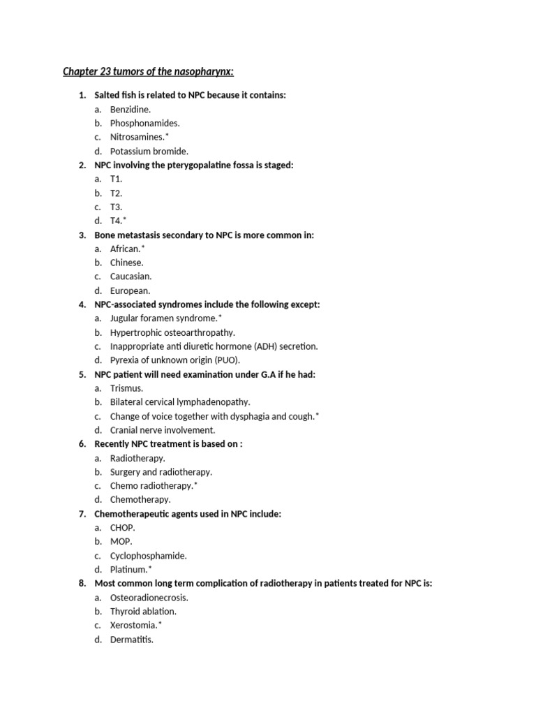 23 Tumors of Nasopharynx Solved | PDF | Radiation Therapy | Chemotherapy