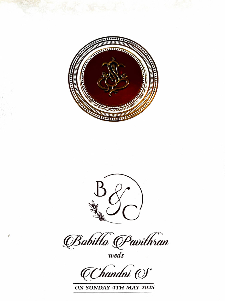 Wedding Invitation for Pavithran & Chandái | PDF