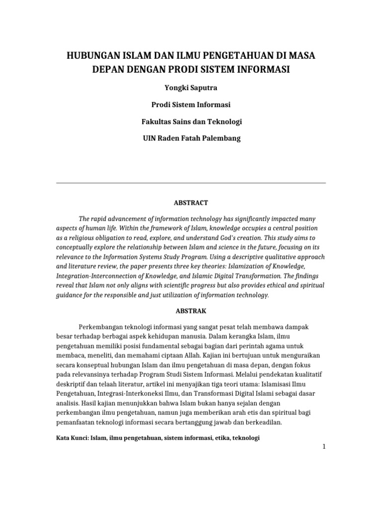 Islam dan Ilmu Pengetahuan di Era Digital | PDF