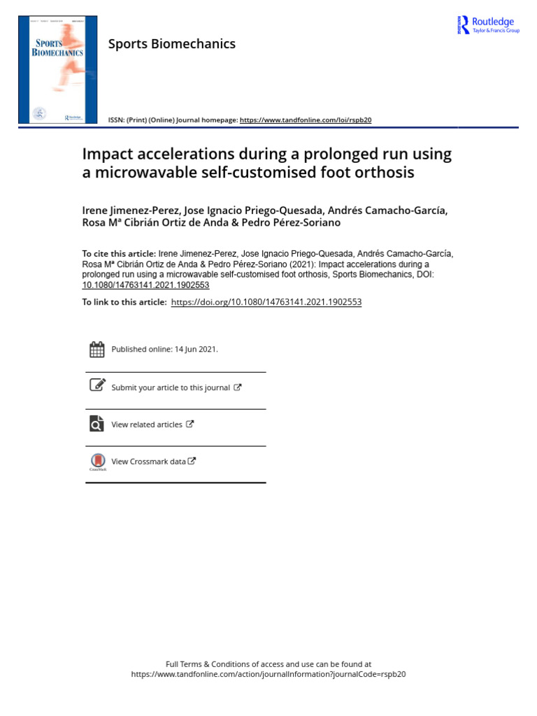 Impact of Custom Foot Orthoses on Running | PDF | Analysis Of Variance