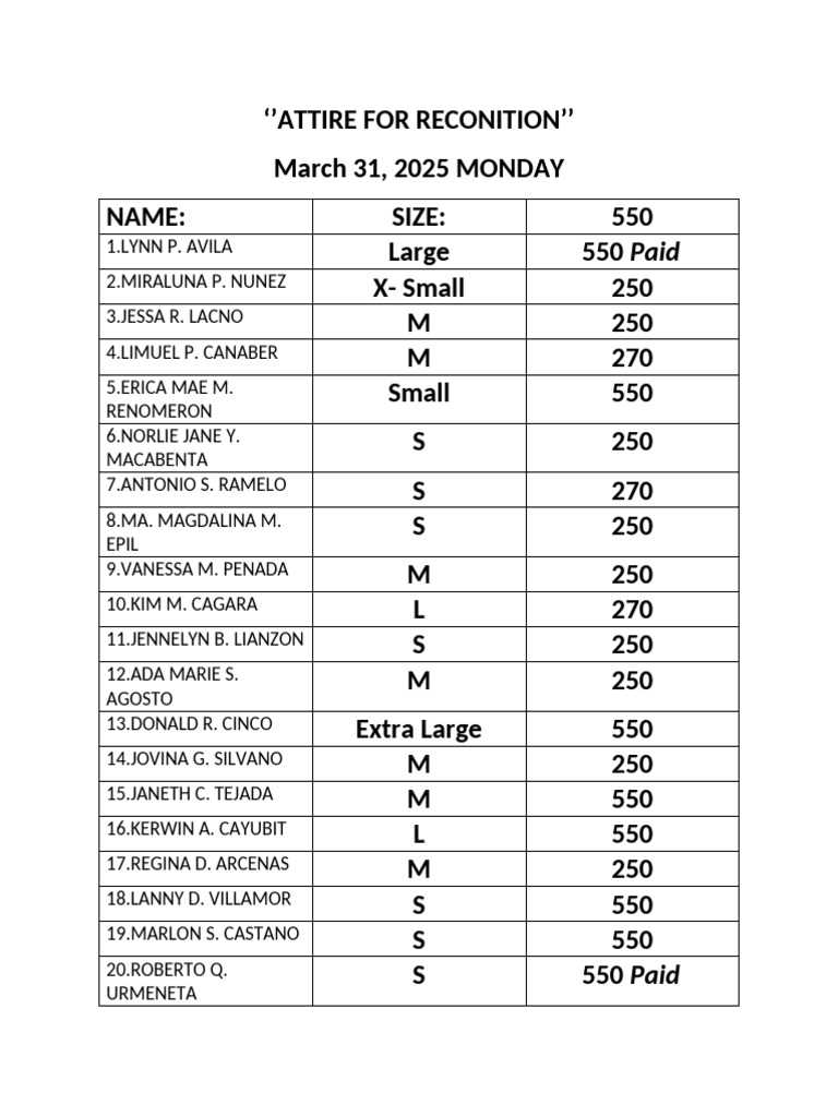 Attire For Reconition | PDF